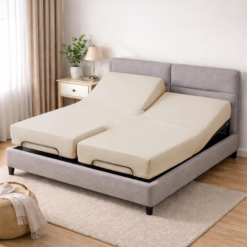 Drap housse jersey beige pour lit articulé