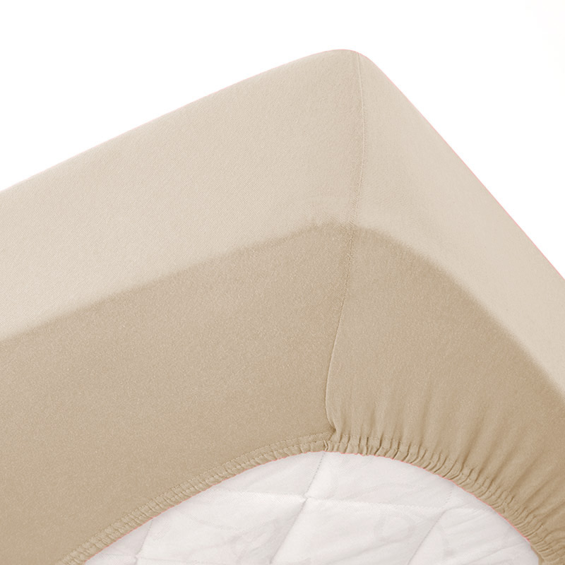 Drap housse jersey beige pour lit articulé