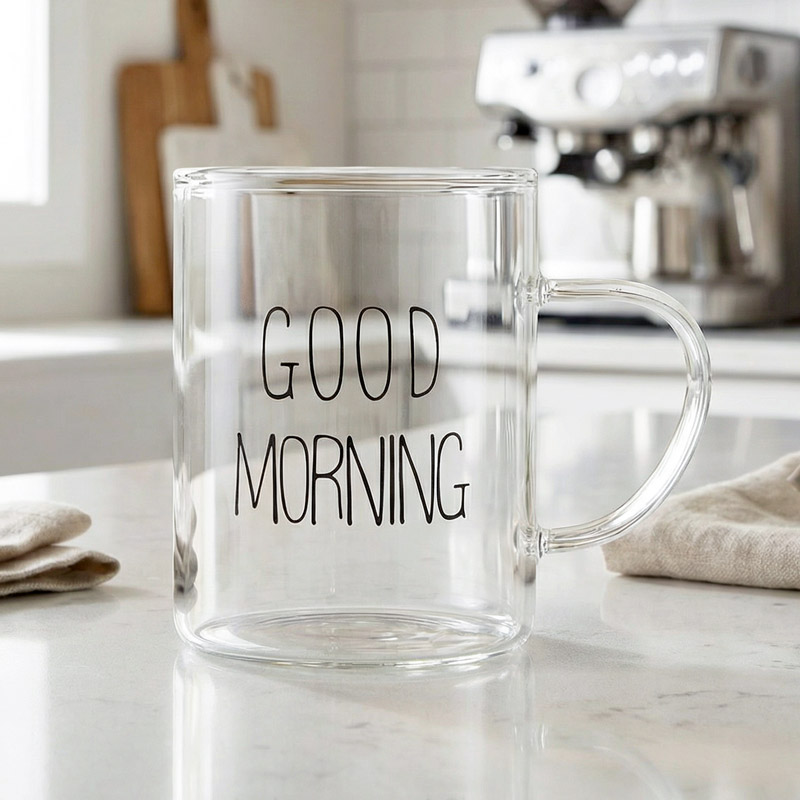 Mug droit 'Good Morning'  transparent 45cl 