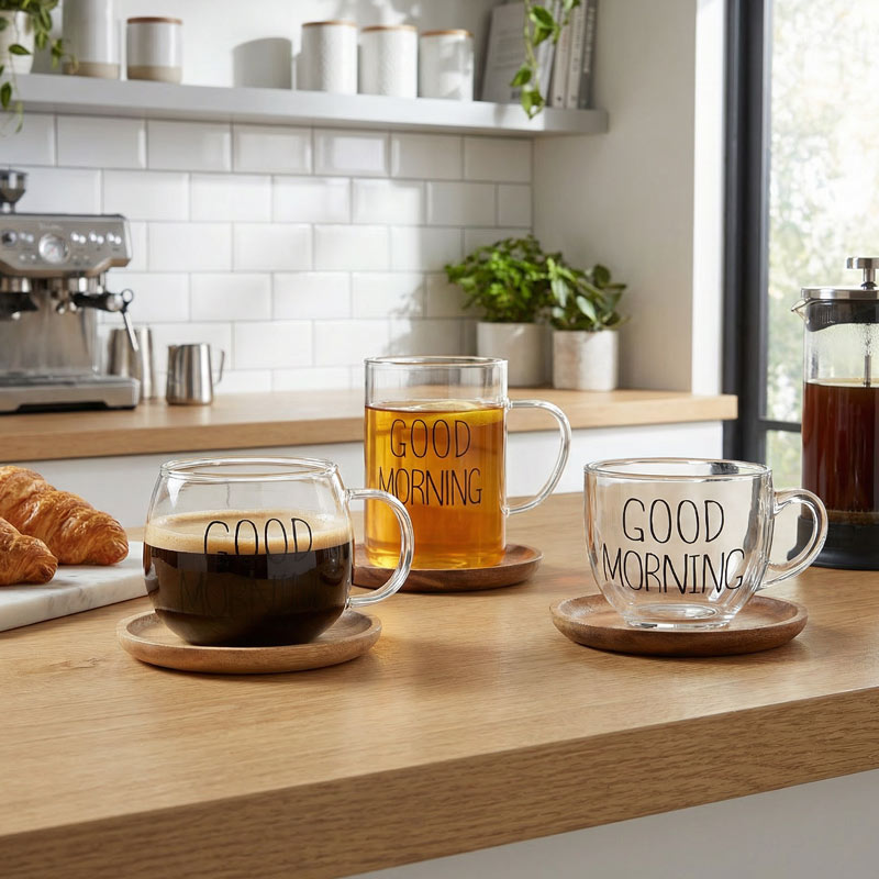 Mug droit 'Good Morning'  transparent 45cl 
