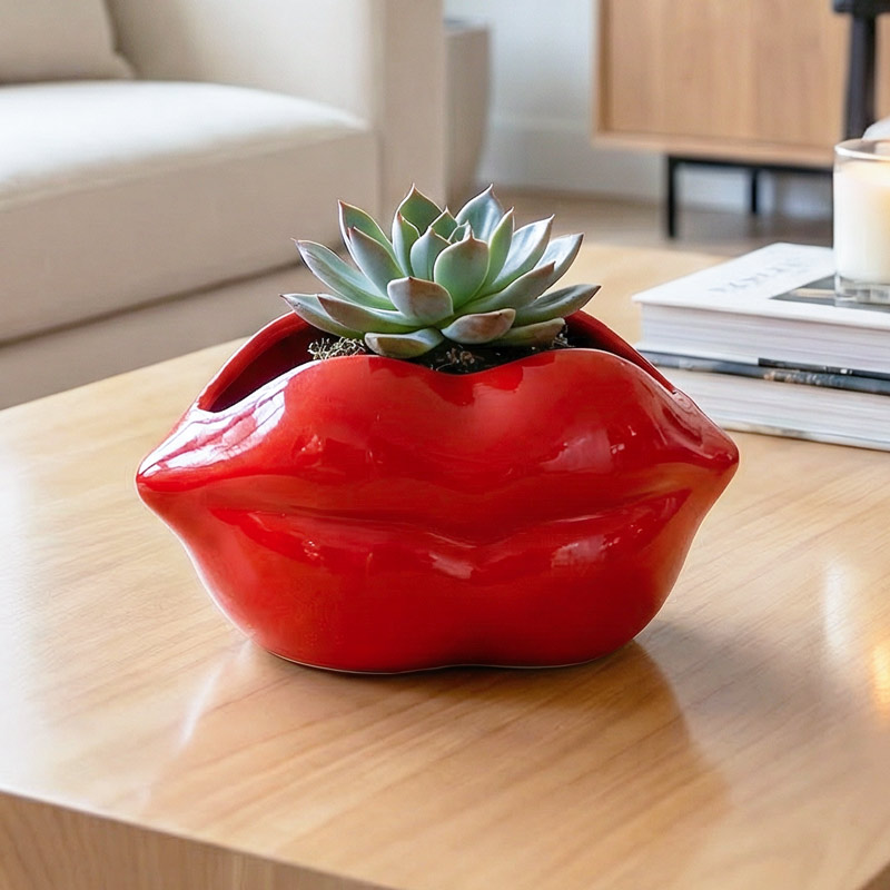 Vase lèvres rouge 'Loving Touch' 