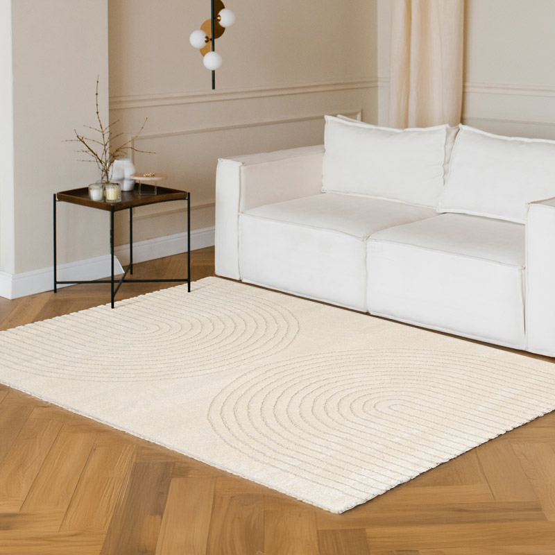 Tapis motifs arches 'Ness' crème