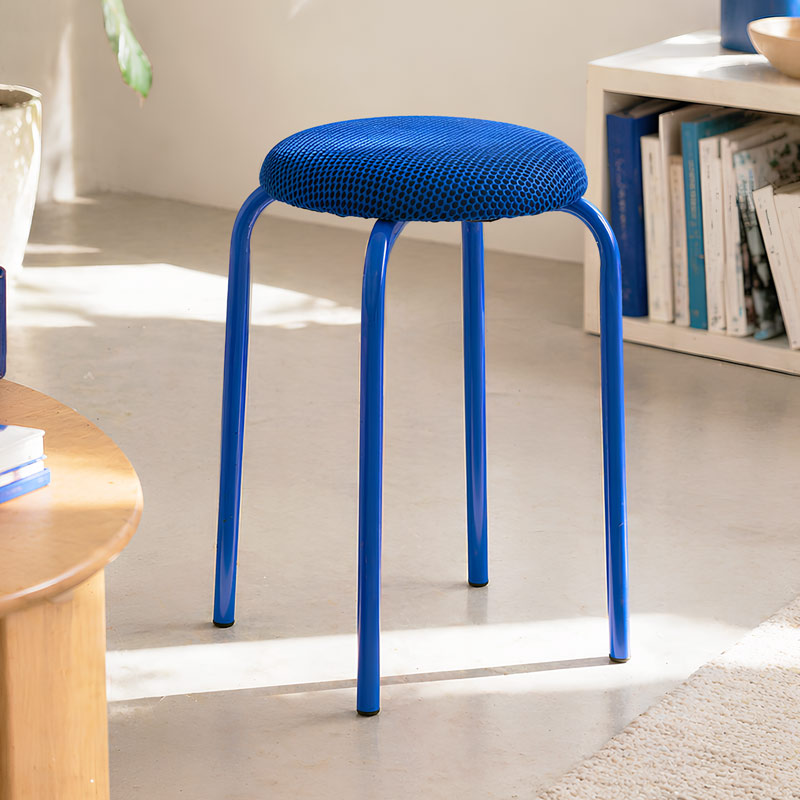 Tabouret 'Retronova' nid d'abeille bleu