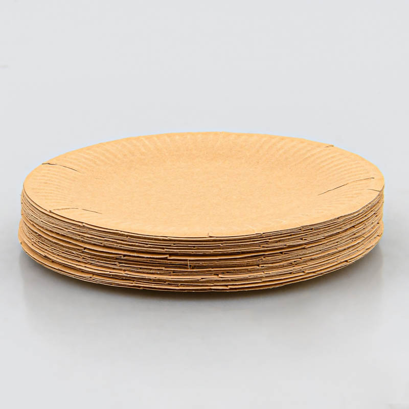 50 assiettes rondes en carton kraft