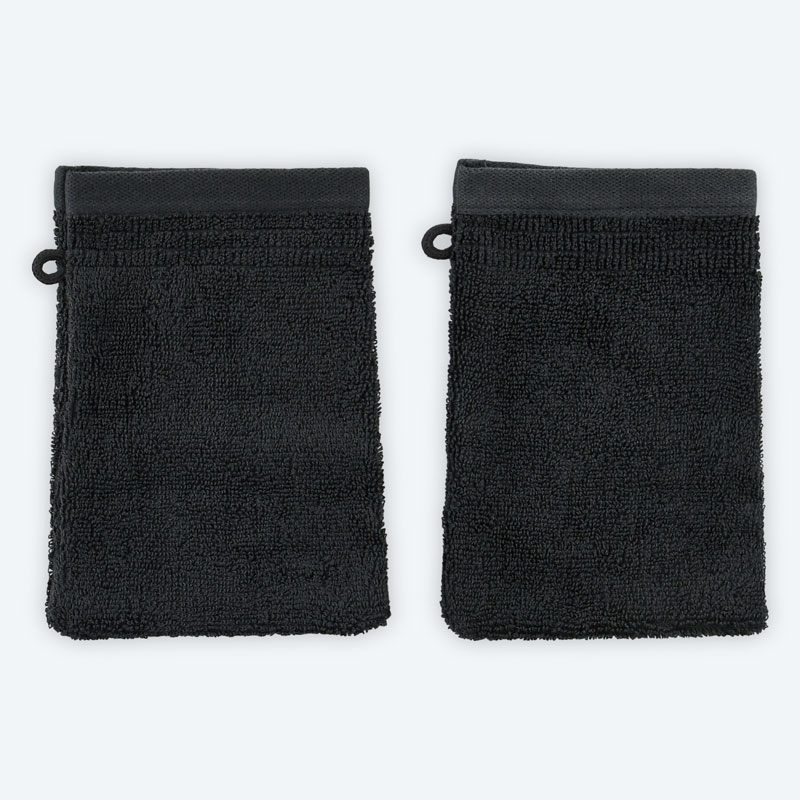 Lot de 2 gants de toilette 'Mara' noir