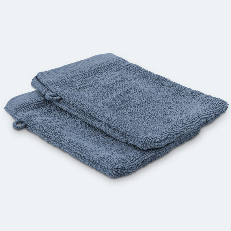 Lot de 2 gants de toilette 'Mara' bleu