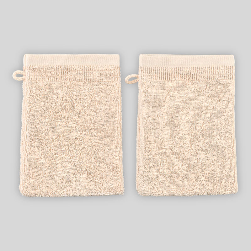 Lot de 2 gants de toilette 'Mara' beige