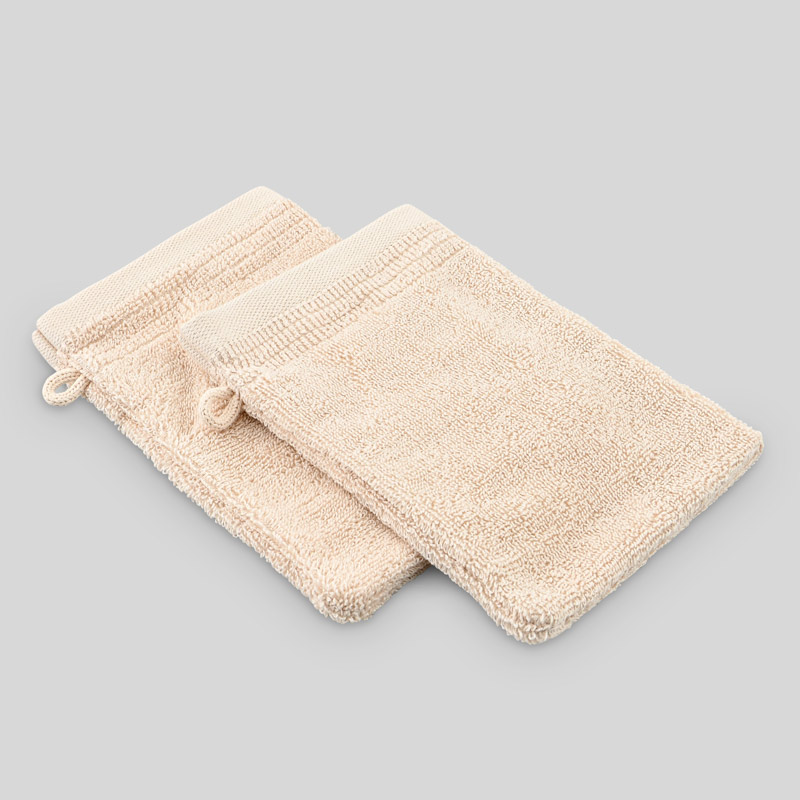 Lot de 2 gants de toilette 'Mara' beige