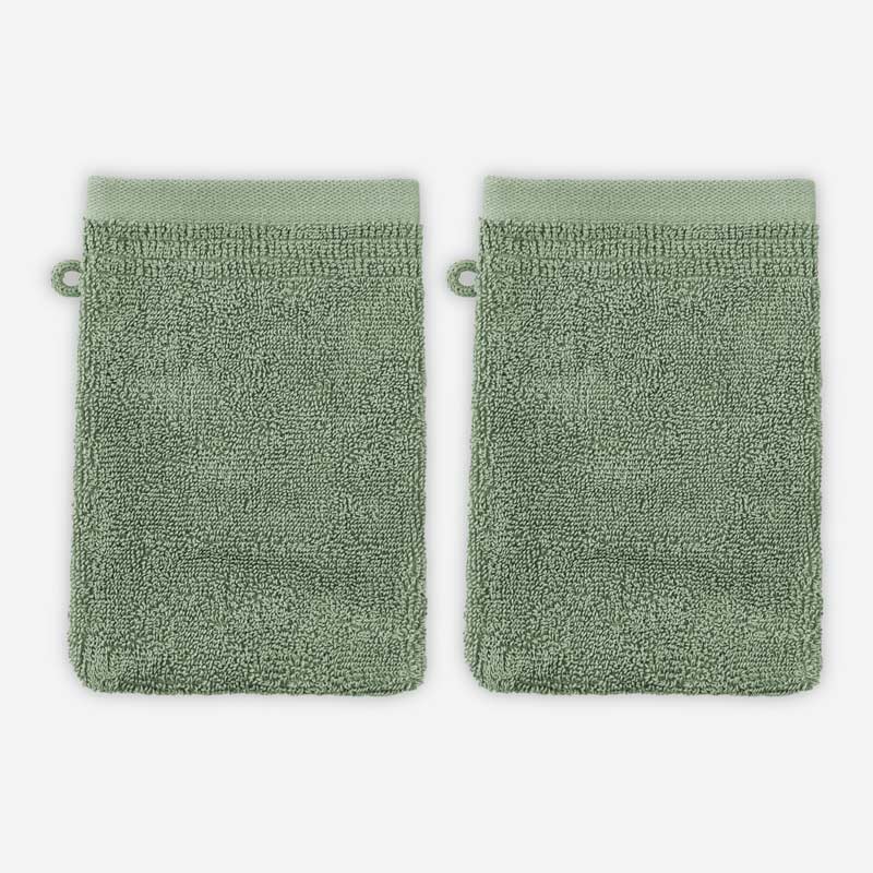 Lot de 2 gants de toilette 'Mara' céladon