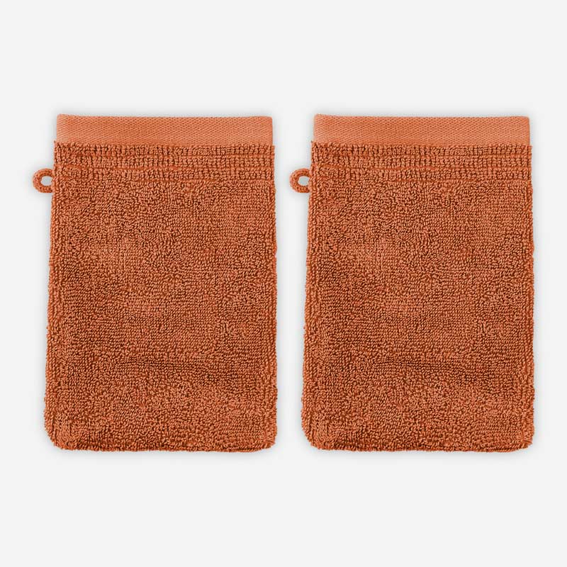 Lot de 2 gants de toilette 'Mara' terracotta