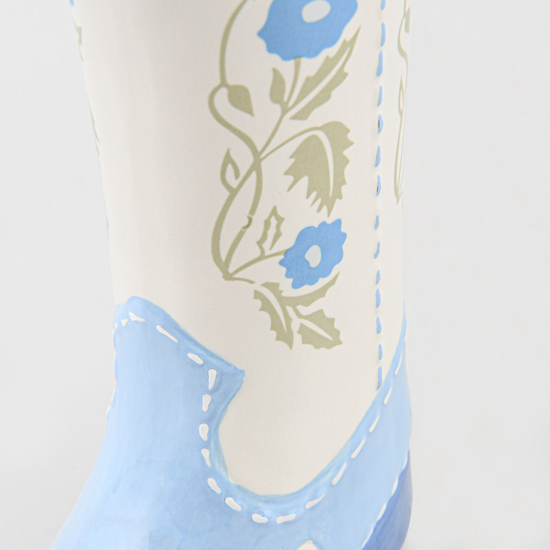 Vase forme botte 'Rodeo' bleu