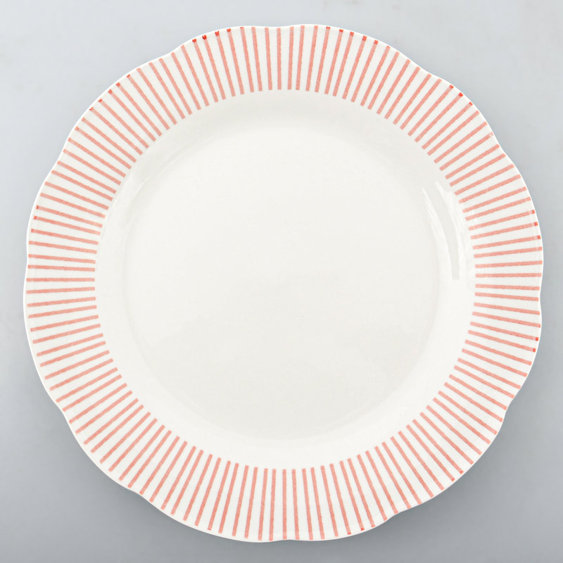 Assiette plate à lignes roses 'Olynea'