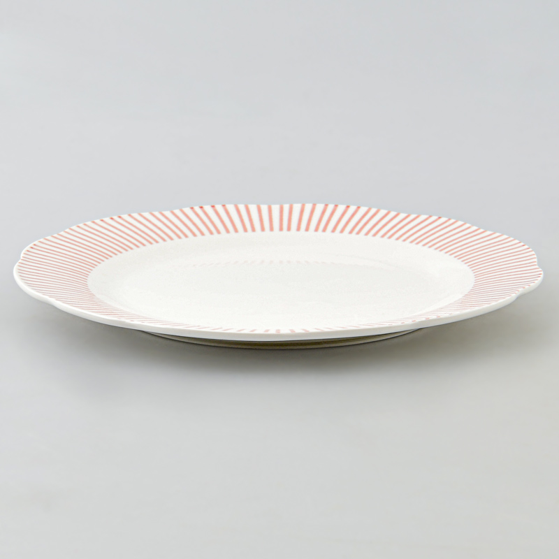 Assiette plate à lignes roses 'Olynea'