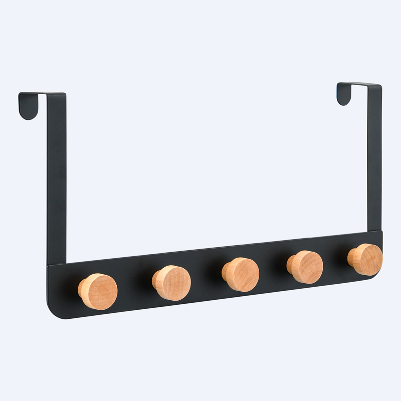Patère dessus de porte à 5 crochets noire