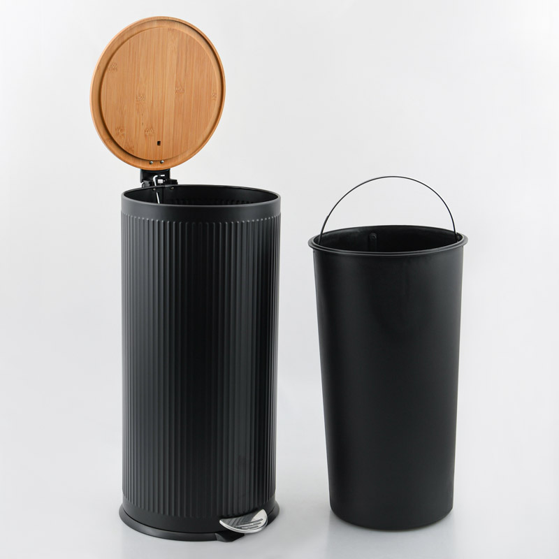 Poubelle ronde haute 27L noir