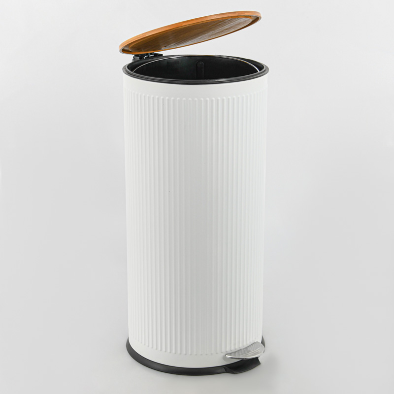 Poubelle ronde haute 27L blanche