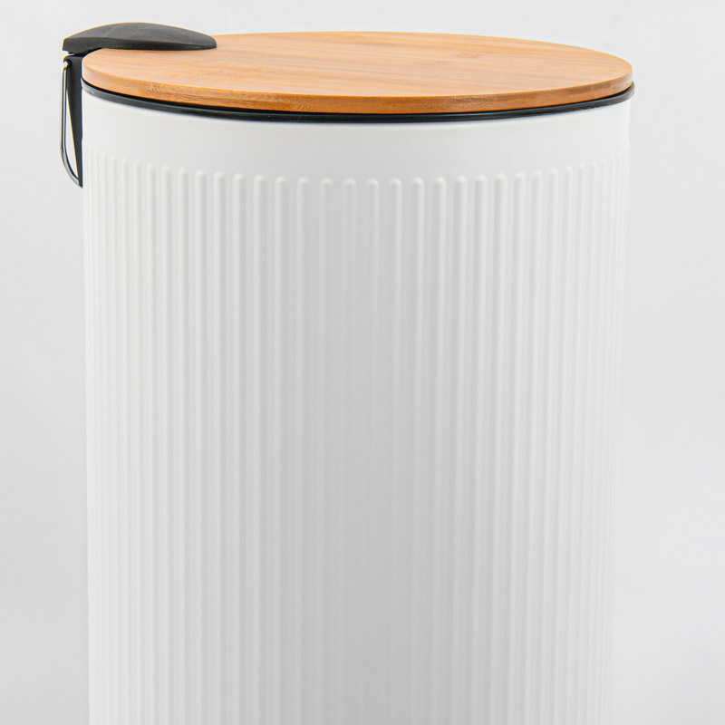 Poubelle ronde haute 27L blanche