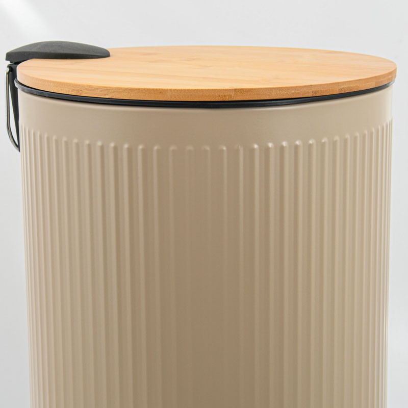 Poubelle ronde haute 27L taupe