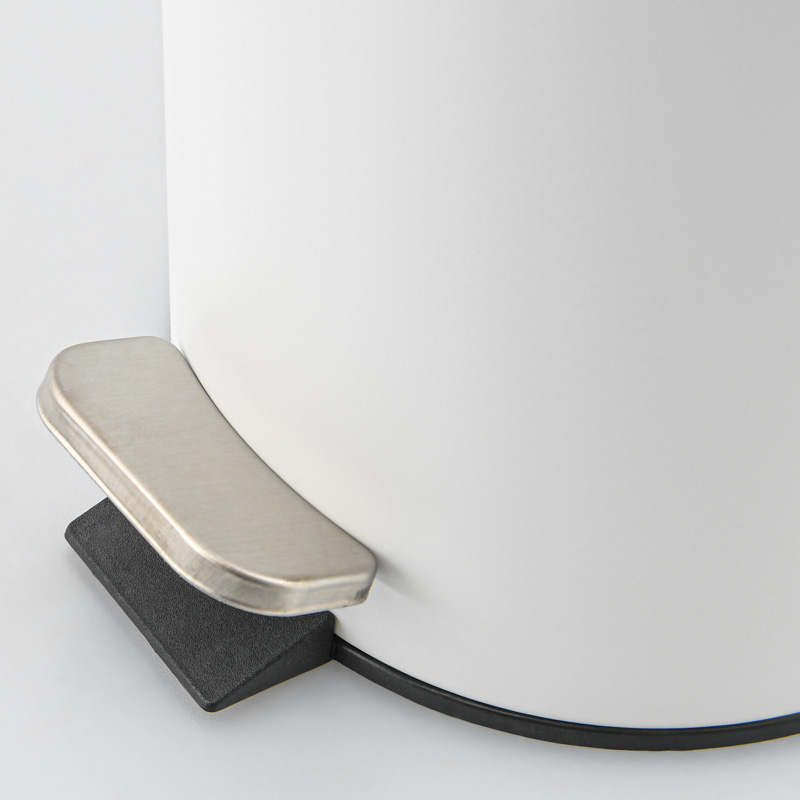 Poubelle de salle de bain ronde 3L blanc mat