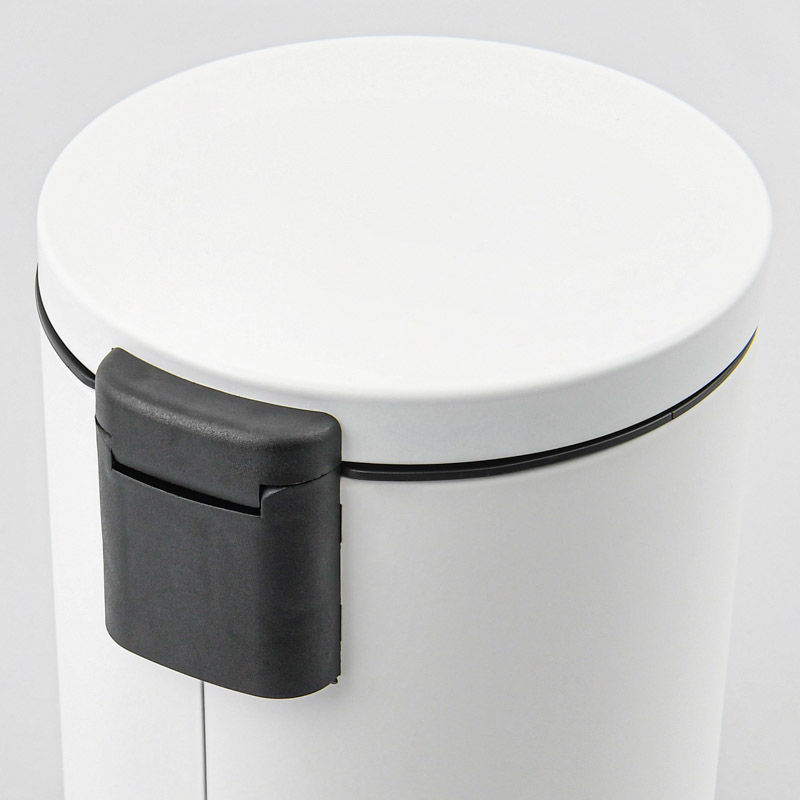 Poubelle de salle de bain ronde 3L blanc mat