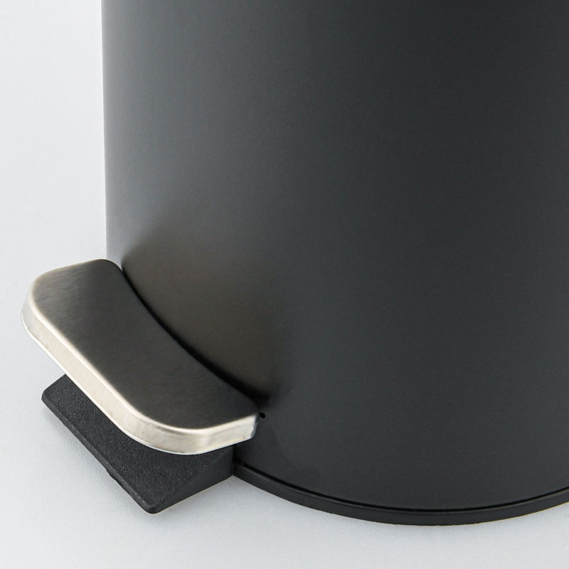 Poubelle de salle de bain ronde 3L noir mat