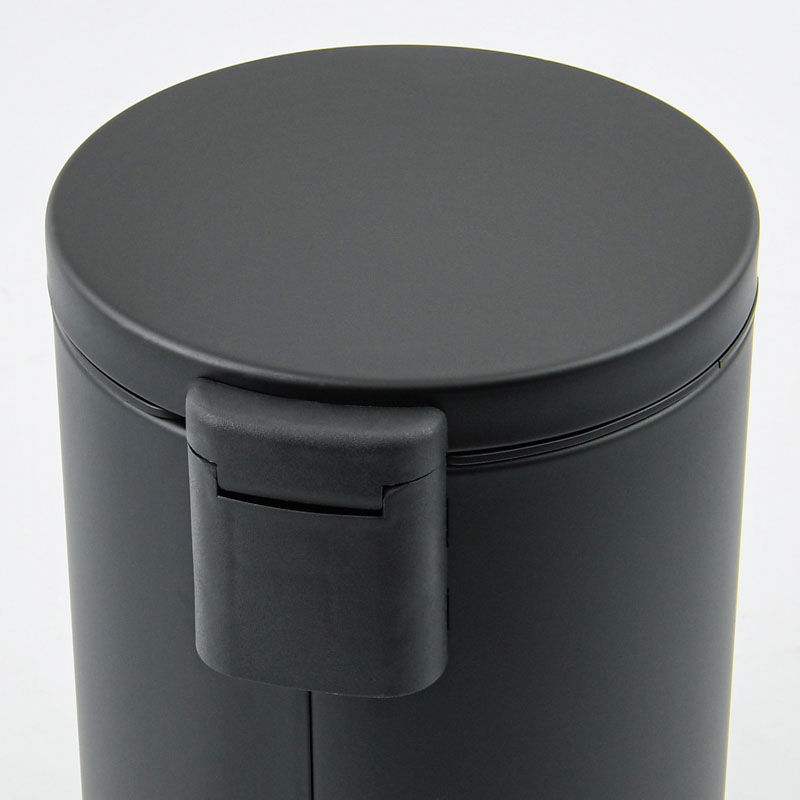Poubelle de salle de bain ronde 3L noir mat