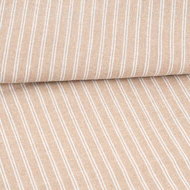 Nappe déperlante à rayures blanche et beige