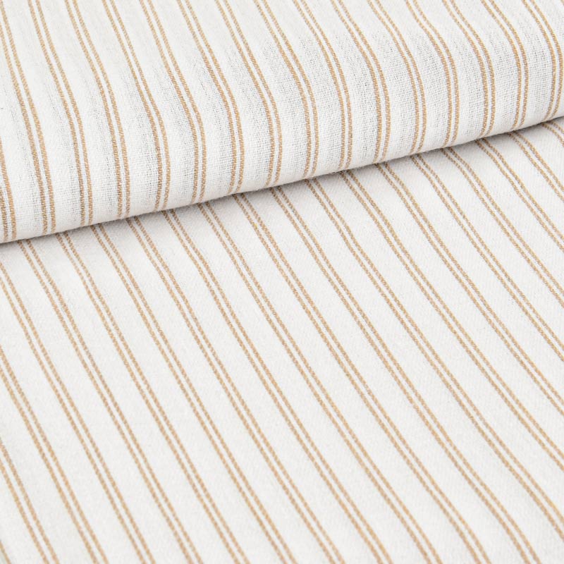 Nappe déperlante à rayures beige et blanche