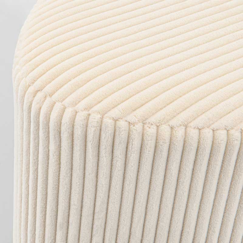 Pouf velours côtelé 'Gaston' beige 