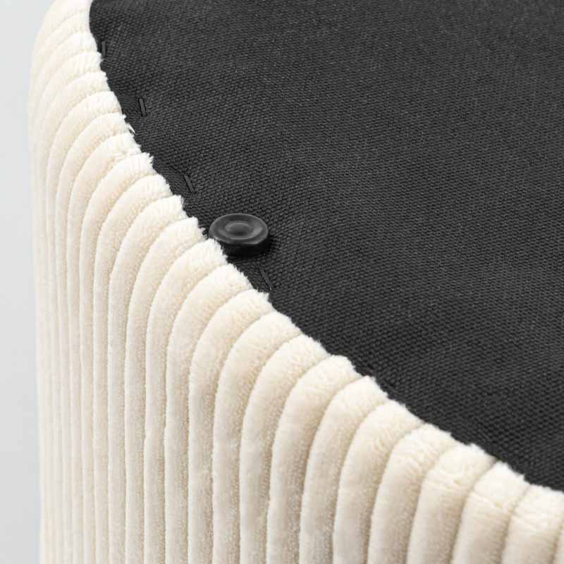 Pouf velours côtelé 'Gaston' beige 