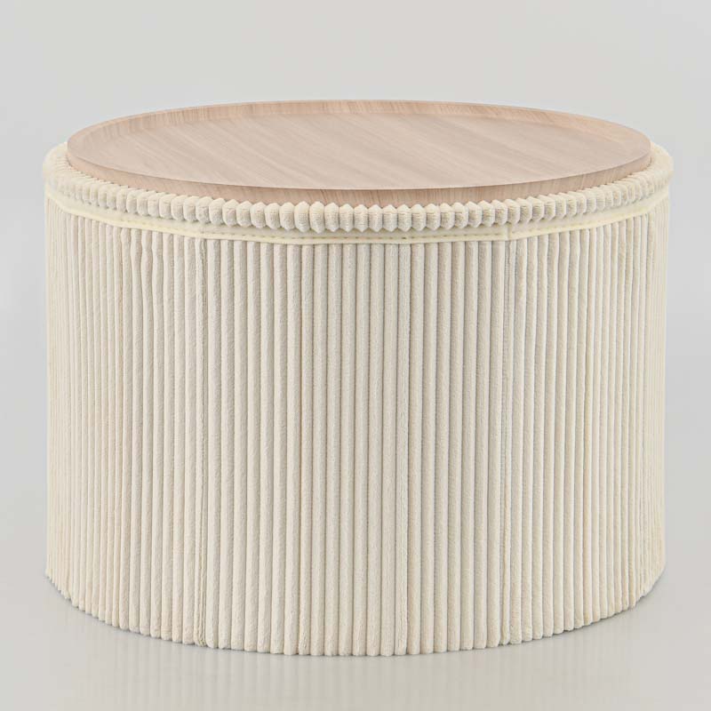 Coffre de rangement réversible velours beige