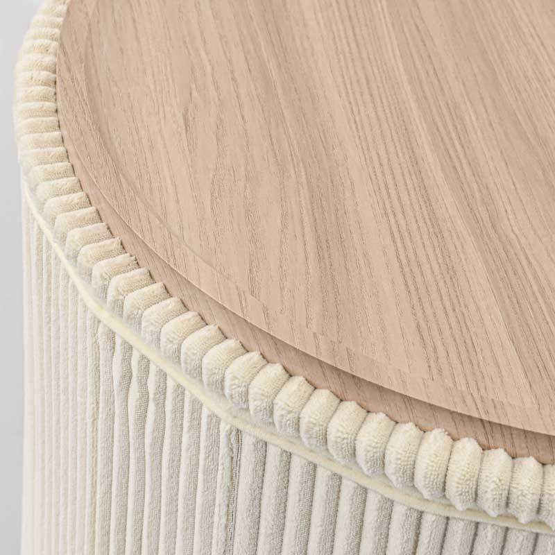 Coffre de rangement réversible velours beige