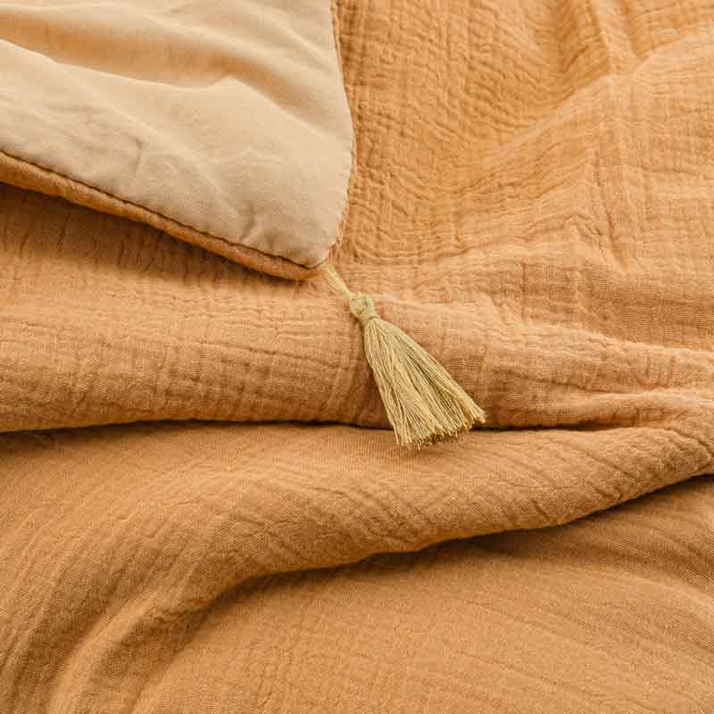 Chemin de lit 'Idylle' couleur moka
