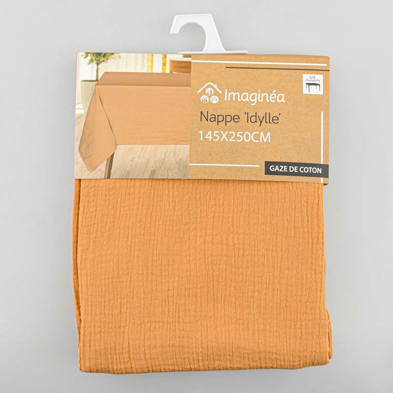 Nappe unie 'Idylle' gaze de coton moka 