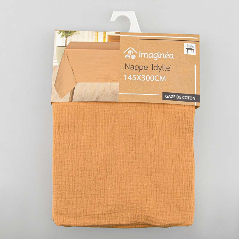 Nappe unie 'Idylle' gaze de coton moka 