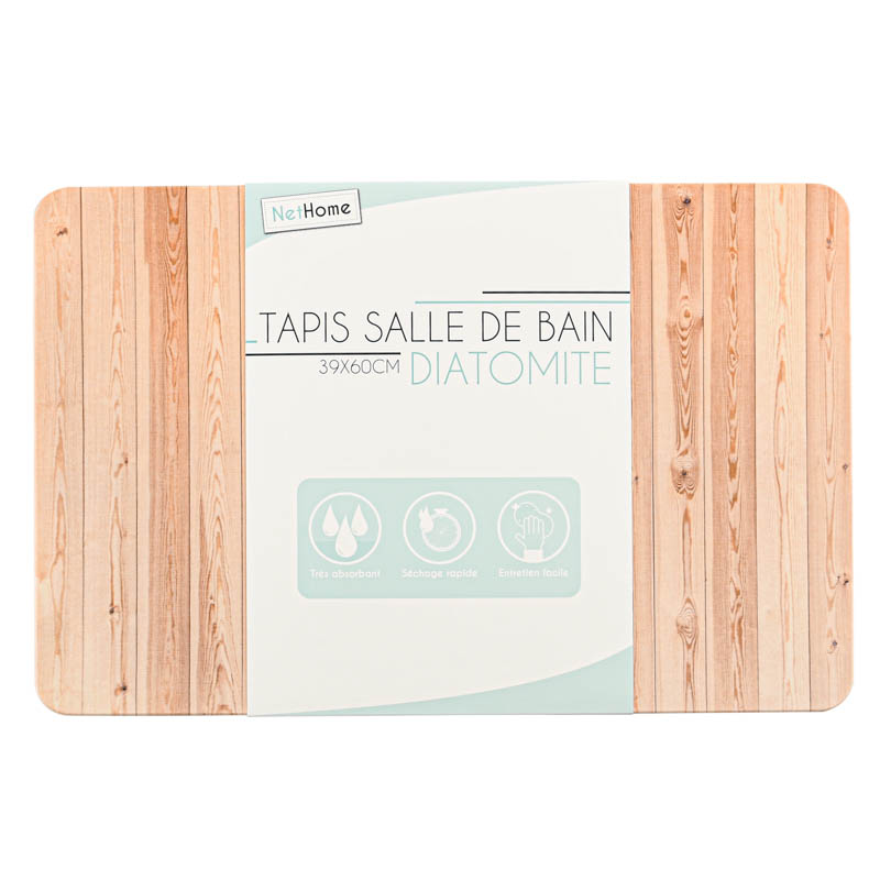 Tapis salle de bain diatomite imitation bambou