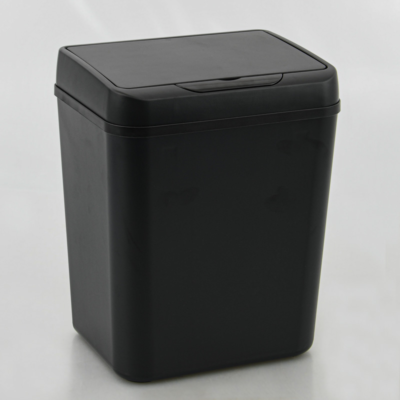 Poubelle à ouverture automatique noire 9L 