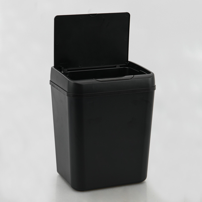 Poubelle à ouverture automatique noire 9L 