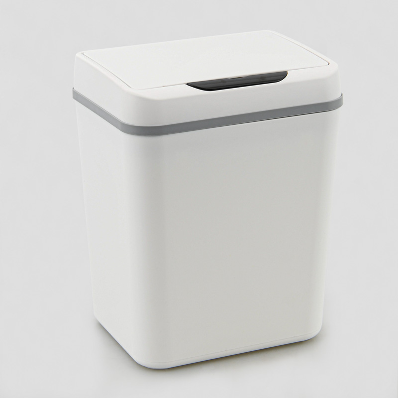 Poubelle à ouverture automatique blanche 9L 
