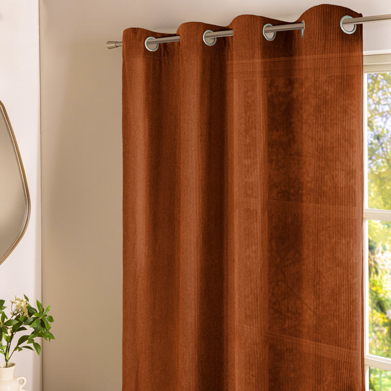 Rideau velours 'Majesty' terra
