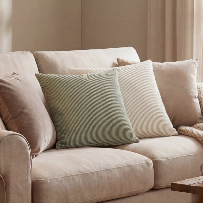 Coussin velours 'Angels' blanc cassé