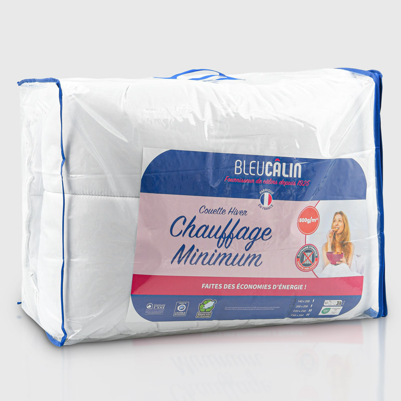 Couette d'hiver 500gr/m² blanche 200x200cm 