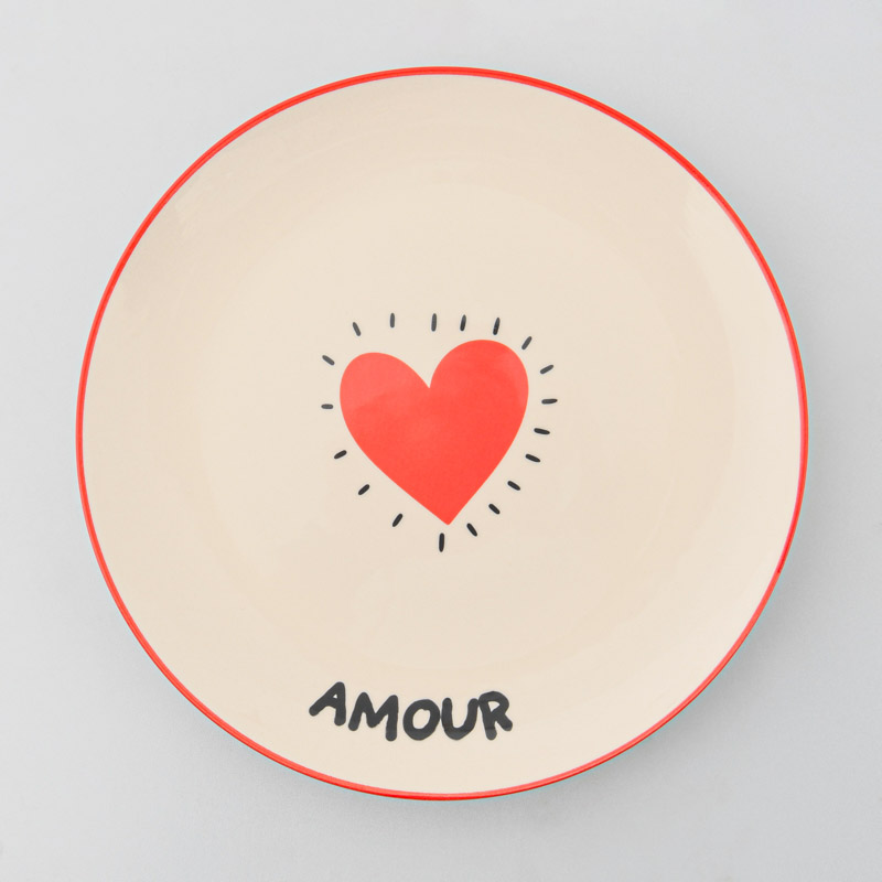 Assiette plate en porcelaine 'Amour'