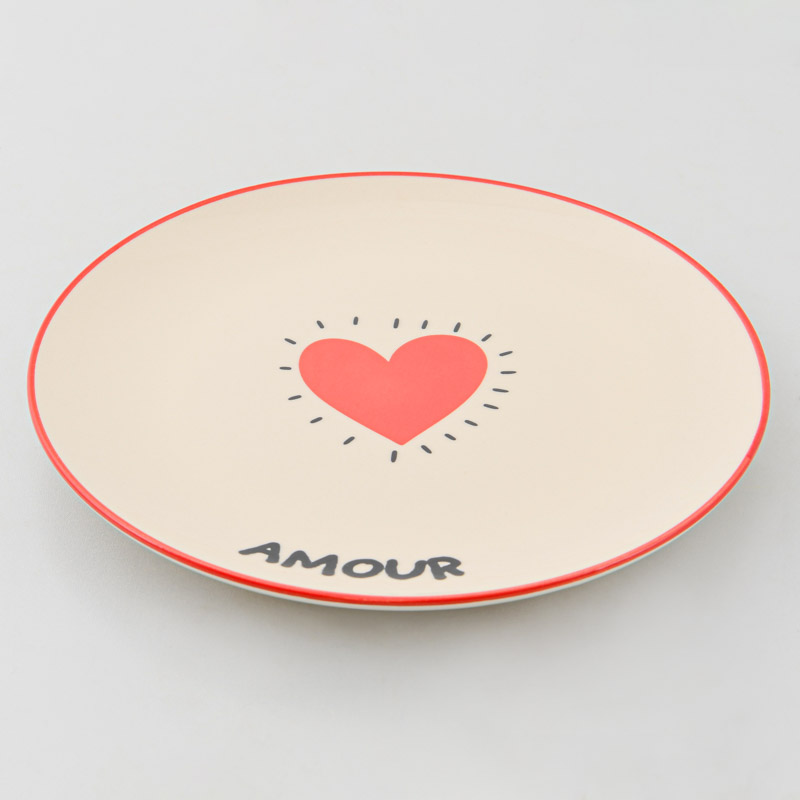 Assiette plate en porcelaine 'Amour'