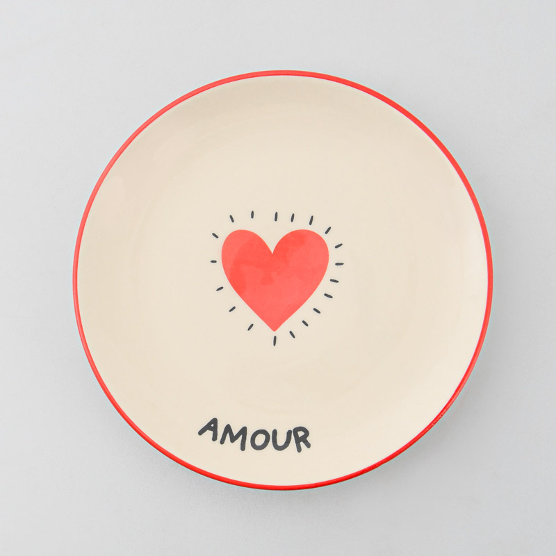 Assiette à dessert en porcelaine 'Amour'