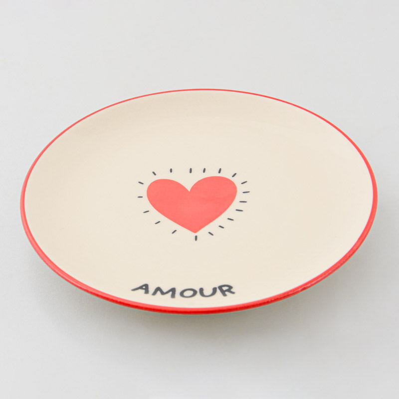 Assiette à dessert en porcelaine 'Amour'