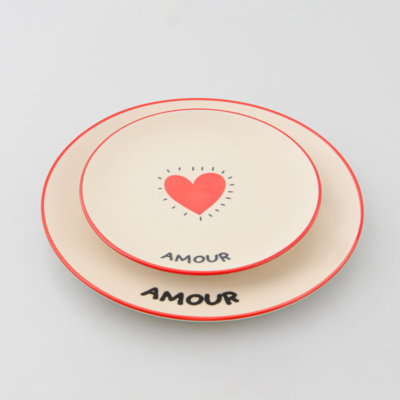 Assiette à dessert en porcelaine 'Amour'