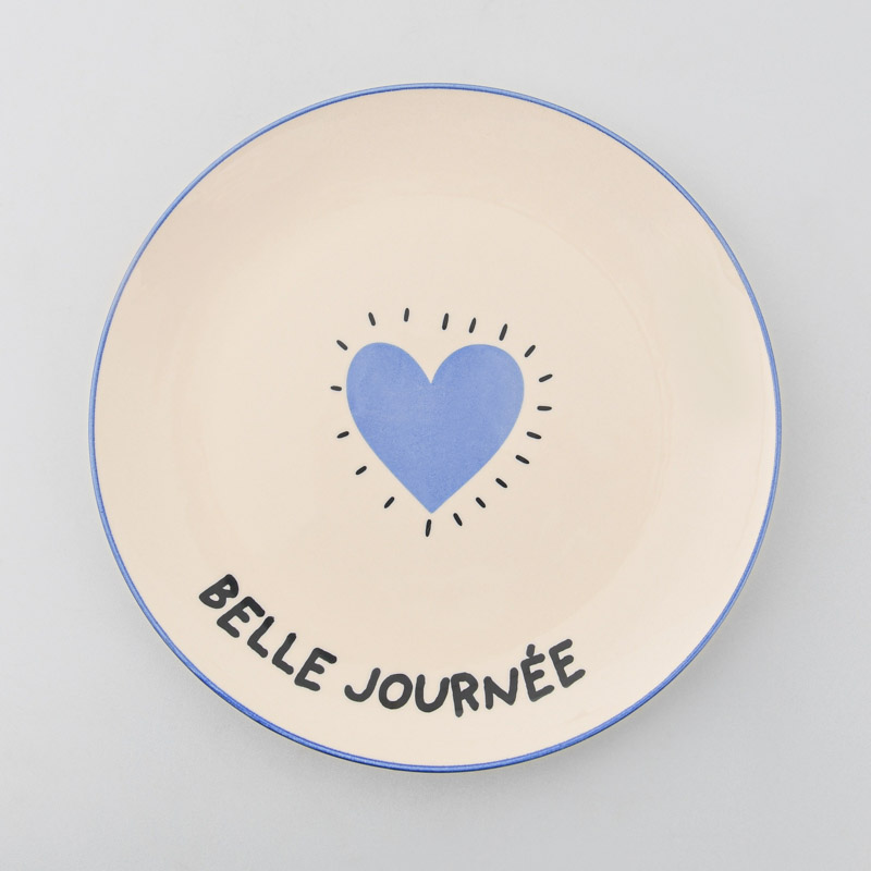Assiette plate en porcelaine 'Belle journée'