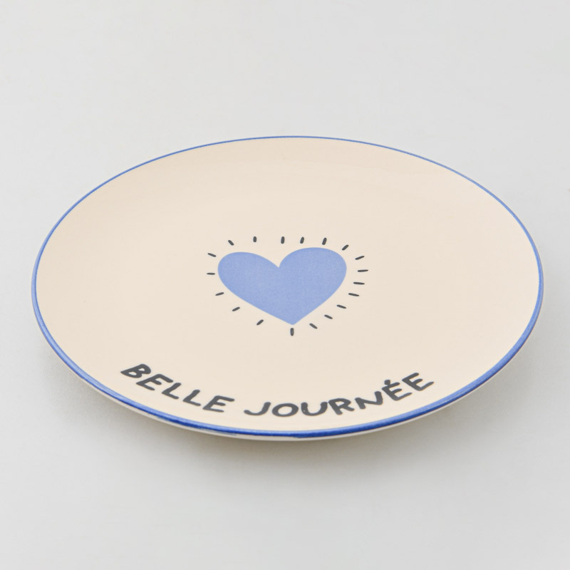 Assiette plate en porcelaine 'Belle journée'