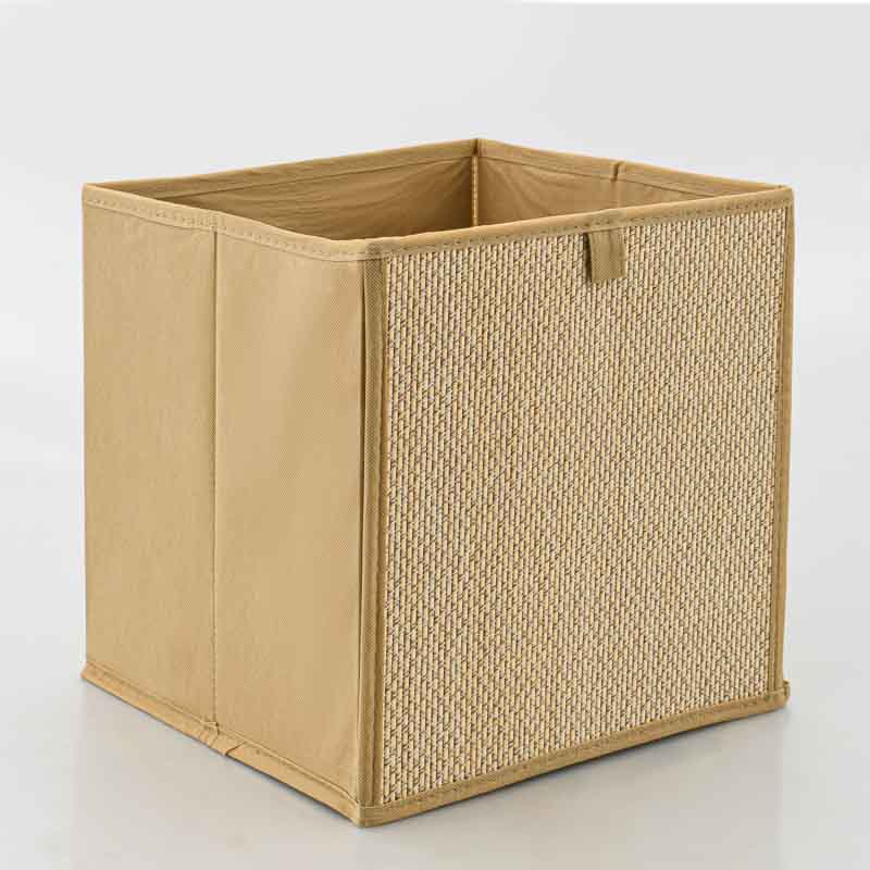 Bac de rangement pliable damiers relief écru